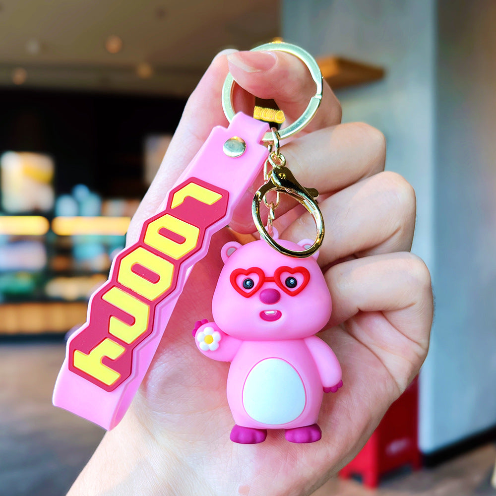 Cartoon Fruit Doll PVC Keychain Accessory