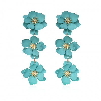 Elegant Bohemian Flower Alloy Drop Earrings