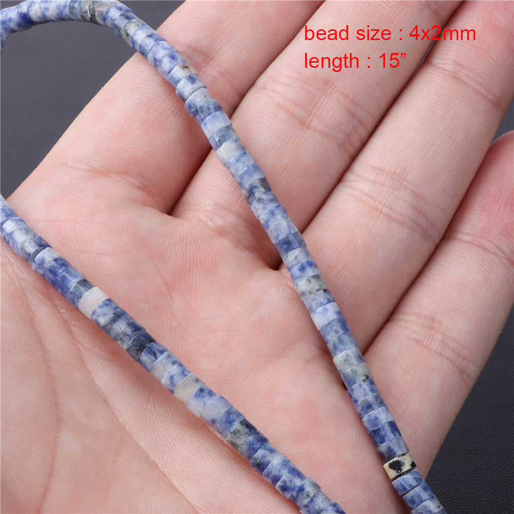 Natural Blue Dots Spacer and Abacus Beads for DIY Jewelry Making