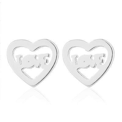 Simple Style Letter Skates Ball Stainless Steel Plating Hollow Out Ear Studs 1 Pair