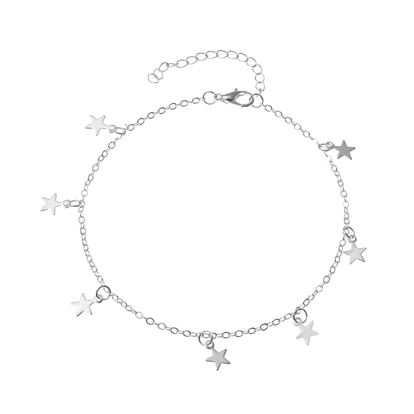 Fashion Star Metal Heart and Star Anklet for Women