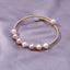 Elegant Retro Freshwater Pearl Braided Gold Bangle Bracelet