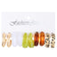 Set of 5 Colorful C-Shaped Acrylic Earrings