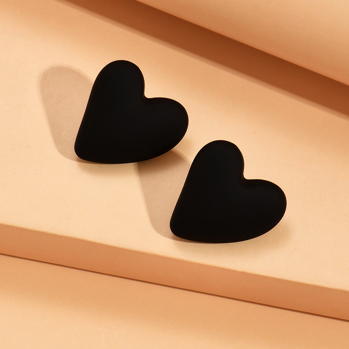 1 Pair Heart Shape Acrylic Stud Earrings - Valentine's Day Collection