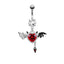 Hip-hop Rock Punk Bat Stainless Steel White Gold Plated Zircon Belly Ring Nose Ring Nose Studs In Bulk