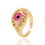 Fashion Copper Plated Gold Evil Eye Women's Minimalist Tail Ring