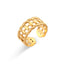 Geometric Stainless Steel Open Weave Ring - Trendy Minimalist Design