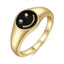 Simple Smiley Face Gold Plated Open Ring for Women