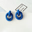 Klein Blue C Shape Alloy Stud Earrings - Niche Simple Design Korean Style for Women