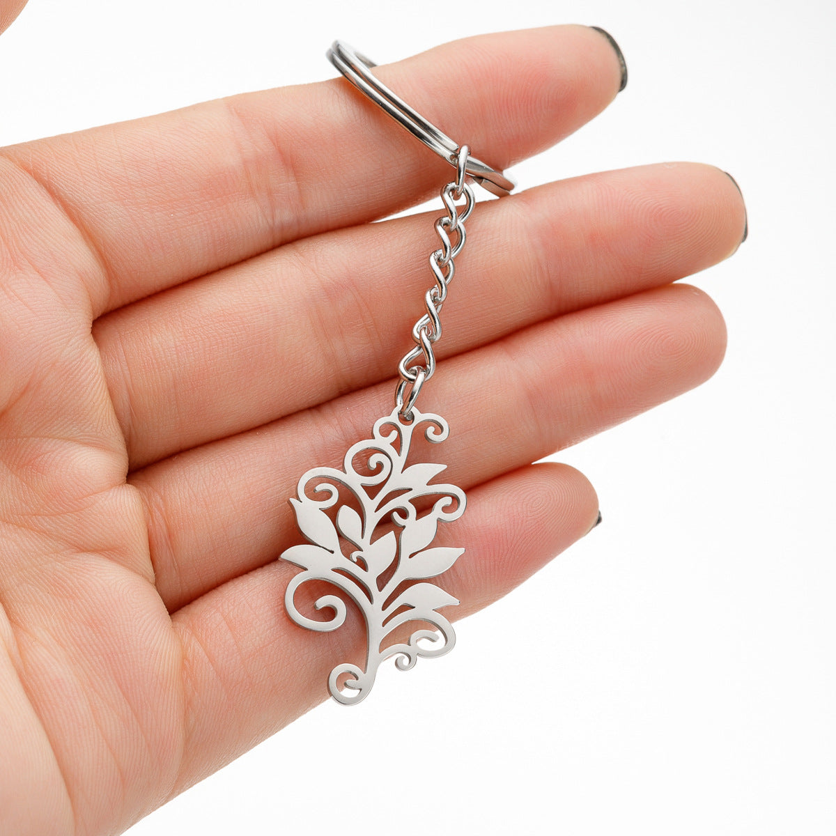 Simple Mermaid and Butterfly Fairy Stainless Steel Keychain Pendant