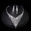Luxurious Bridal Rhinestone Tassel Necklace and Earring Jewelry Set