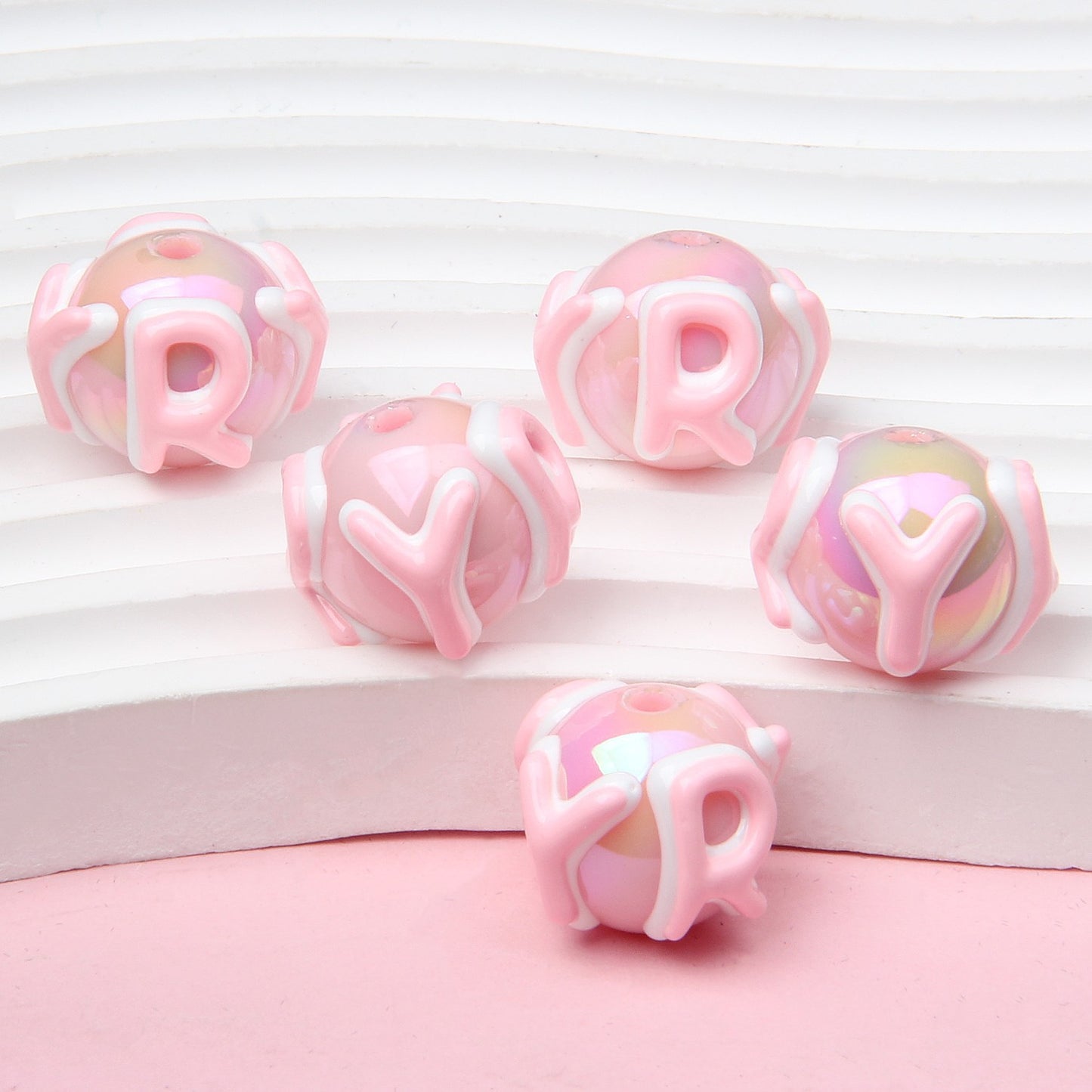 Acrylic Heart Shape Beads for DIY Jewelry and Crafts