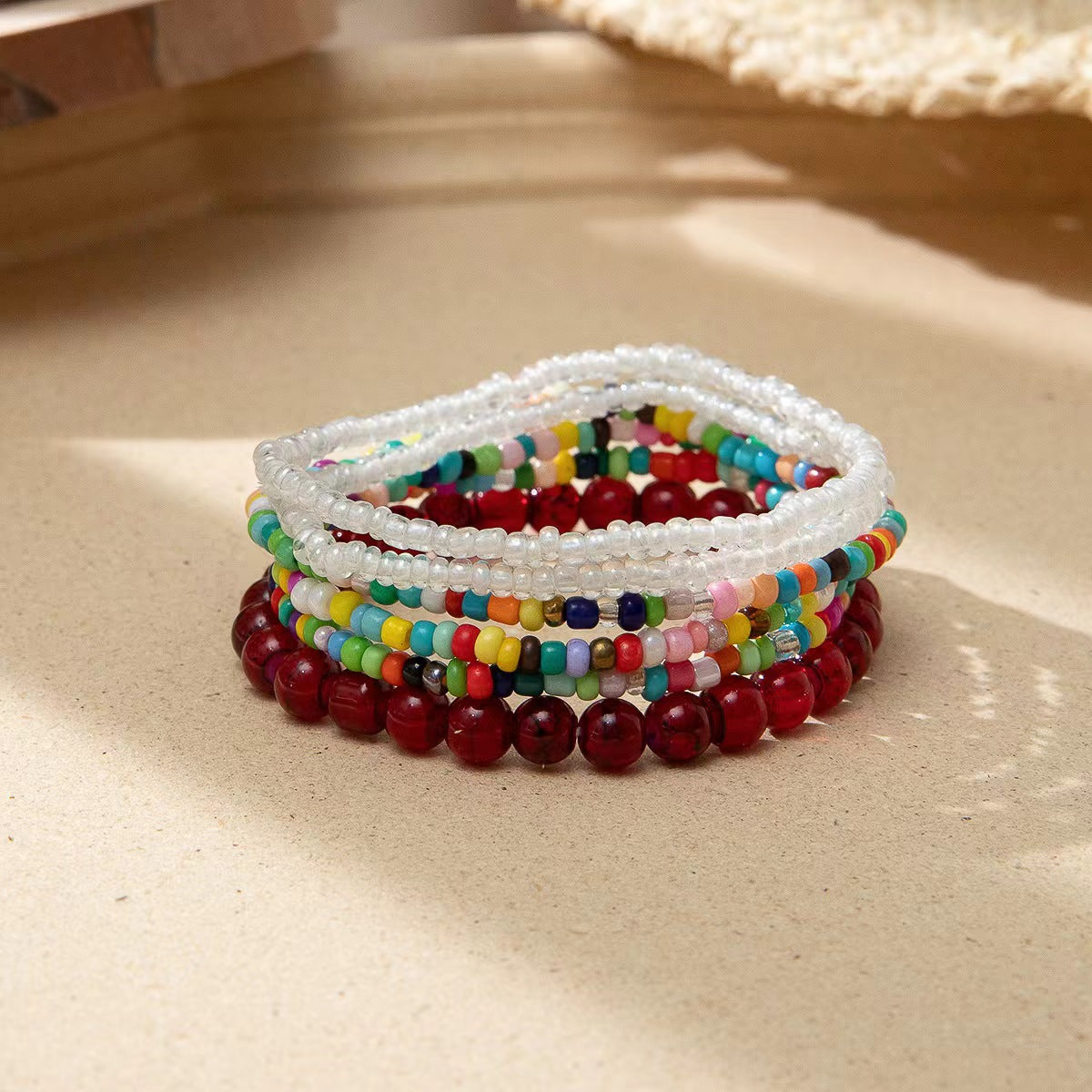 Bohemian Multi-layer Crystal Glass Beaded Bracelet for Women