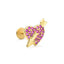 Rainbow Tiger Flower 18k Gold Plated Butterfly Zircon Lip Studs - Stainless Steel Piercing Jewelry