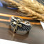 Retro Punk Cross Eagle Dragon Alloy Plating Men'S Open Ring