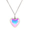 Simple Heart-Shaped Stainless Steel Crystal Pendant Necklace