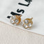 Elegant Zircon Inlay Double-Sided Hoop Earrings with Rhinestone Beads