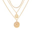 Retro Multi-Layer Pearl Disc Necklace - Vintage Minimalist Alloy Chain