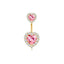 1 Piece Heart & Butterfly Zircon Inlay Stainless Steel Belly Ring Set