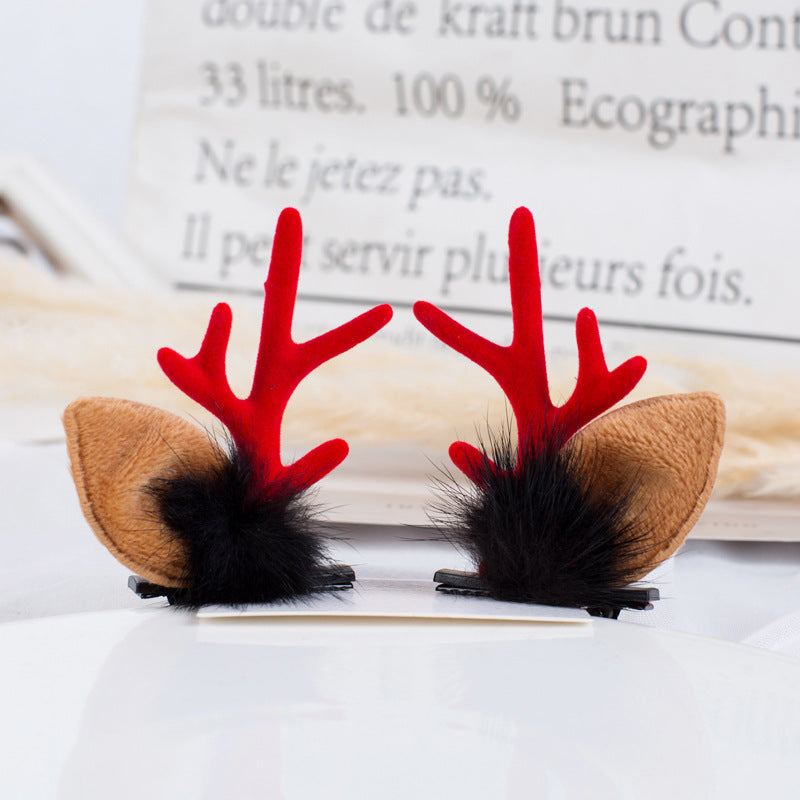 Cute Antlers Alloy Hair Clip and Headband for Christmas