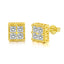 1 Pair Hip-hop Square Copper Zircon Stud Earrings