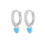 Fashion Geometric Heart Zircon Inlay Drop Earrings in Sterling Silver