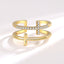 Elegant Double Layer Zircon Cross Open Ring in Sterling Silver Plating