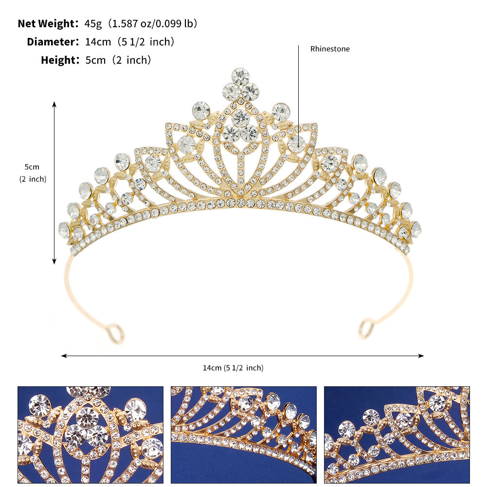 Sweet Alloy Rhinestone Crown for Weddings and Special Occasions