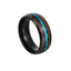 Retro U Shape Titanium Steel Inlay Shell Rings