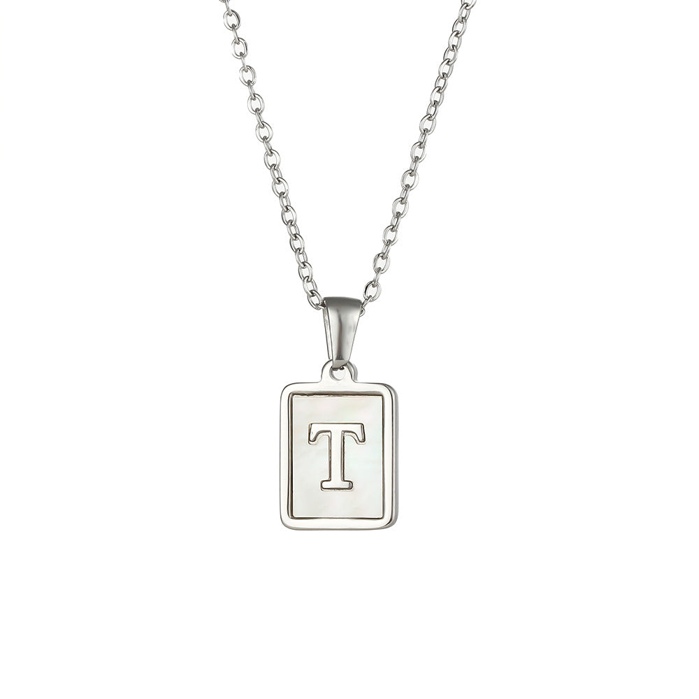 Fashion Letter Titanium Steel Pendant Necklace Plating