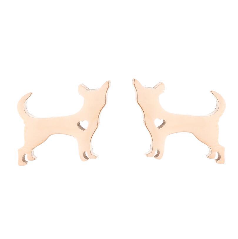 Women'S Fashion Dog Cat Stainless Steel No Inlaid Ear Studs Stainless Steel Earrings