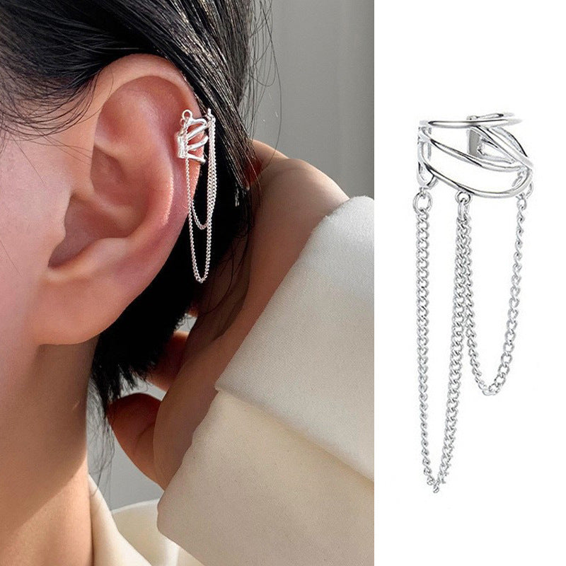 Elegant Bow Knot Tassel Copper Ear Cuffs