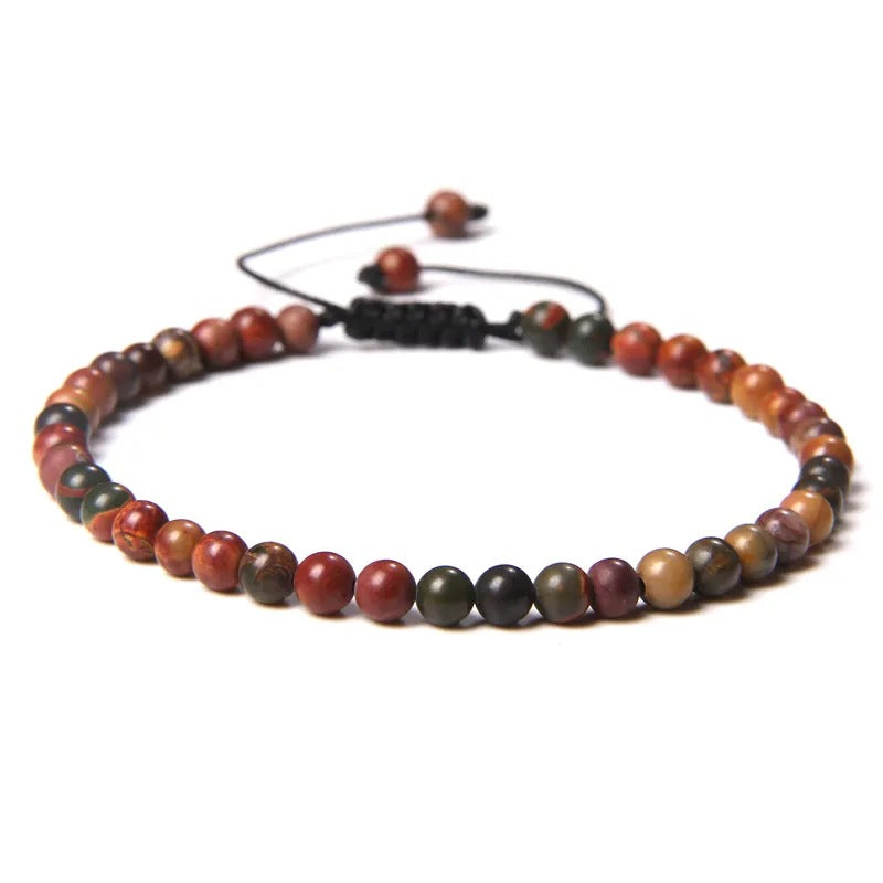 Casual Natural Agate Stone Adjustable Knitting Bracelet