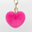 Sweet Heart Shape Alloy Valentine's Day Fur Pom Pom Keychain Pendant