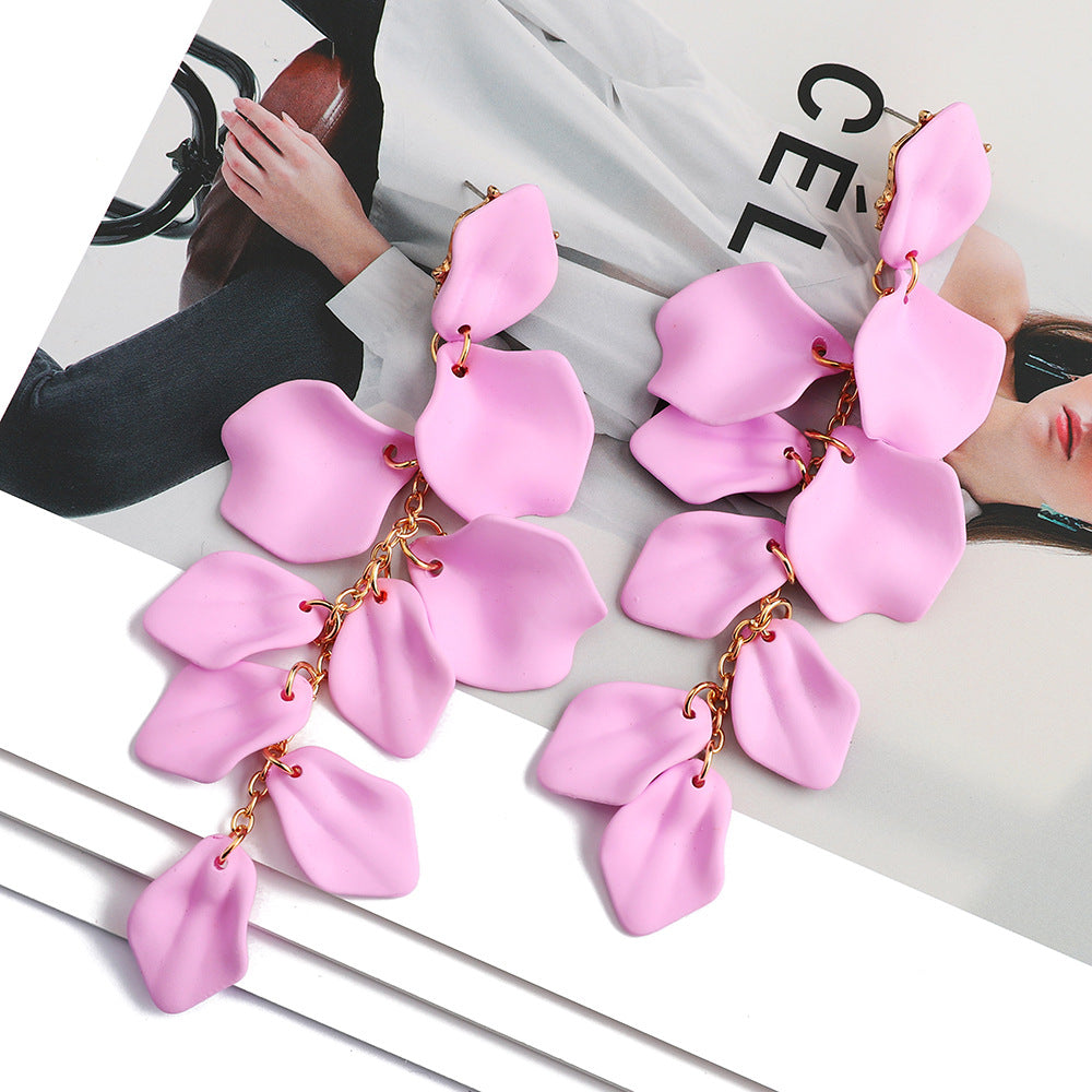 1 Pair Retro Flower Arylic Plating Women'S Drop Earrings