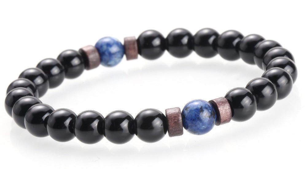 Retro Geometric Volcanic Rock Beaded Bracelet for Men