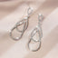 Fashion Geometric Long Exaggerated Diamond Cross Oval Alloy Earrings