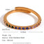 Vintage Color Block Zircon Inlay 18K Gold Plated Stainless Steel Jewelry Set