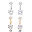 Fashion Round Zircon Inlay Stainless Steel Belly Ring