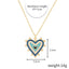 Fashion Rainbow Heart Alloy Enamel Pendant Necklace for Women