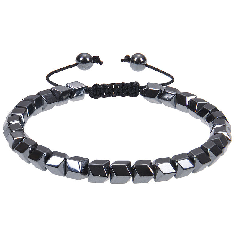 Hip-hop Retro Heart Shape Black Magnet Adjustable Men's Bracelet