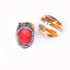 Exaggerated Irregular Agate Gemstone Gold Plated Open Ring