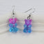 Cartoon Bear Resin Women's Earrings - Colorful Transparent Purple Hook Design