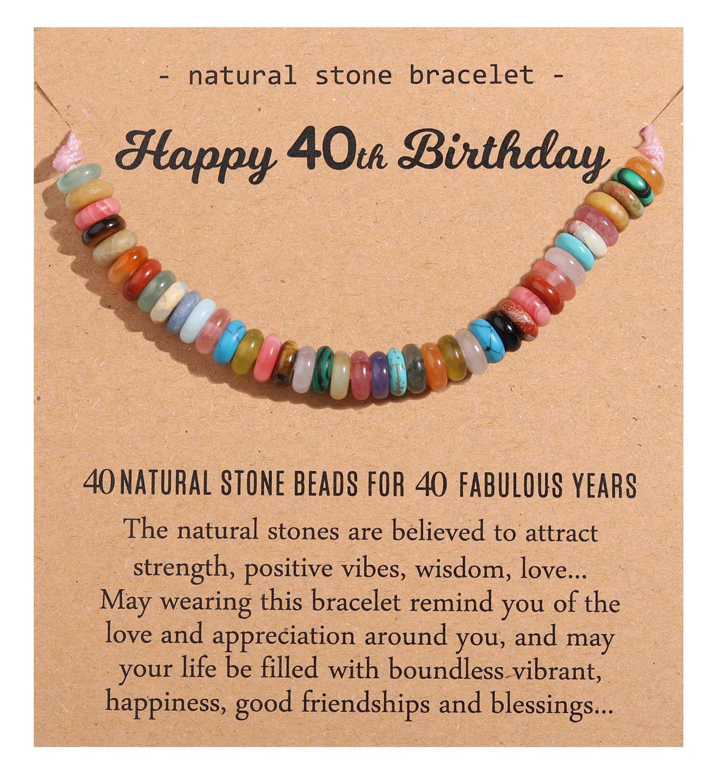 Simple Style Classic Circle Natural Stone Bracelets for Women - Candy Color Birthday Gift Bracelet