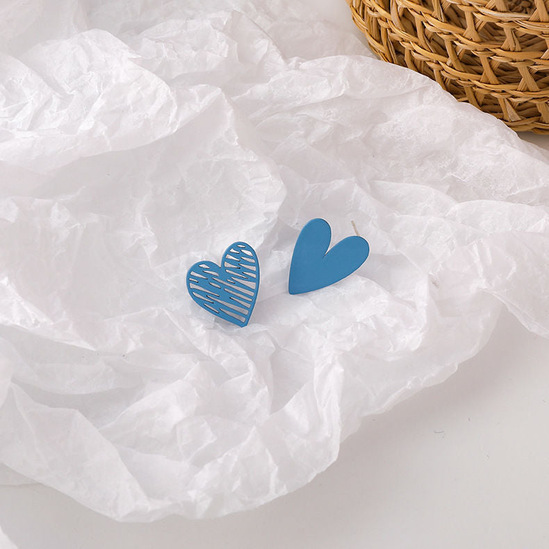 Klein Blue C Shape Alloy Stud Earrings - Niche Simple Design Korean Style for Women