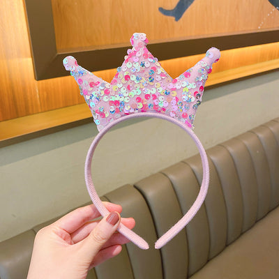 Sweet Crown Sequin Hair Band for Girls - Princess Tiara Headband Gift