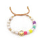 Oval Freshwater Pearl Hand-Woven Smiley Face Bracelet for Women