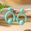 Bohemian Rattan Circle Braid Straw Drop Earrings for Vacation