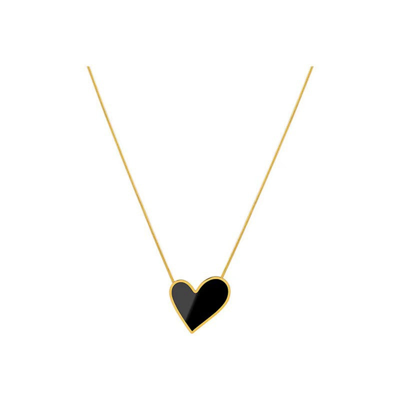 Elegant Heart Shape Titanium Steel Plating Shell Necklace