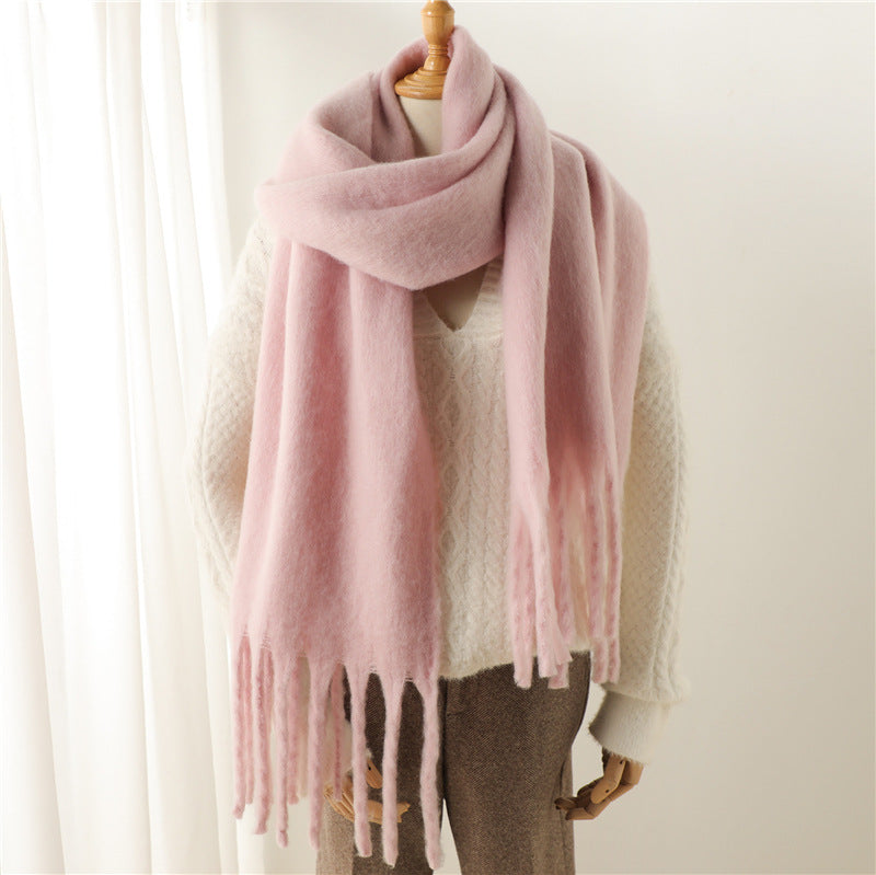 Mohair Scarf Unisex Winter Warm Long Fringe Shawl